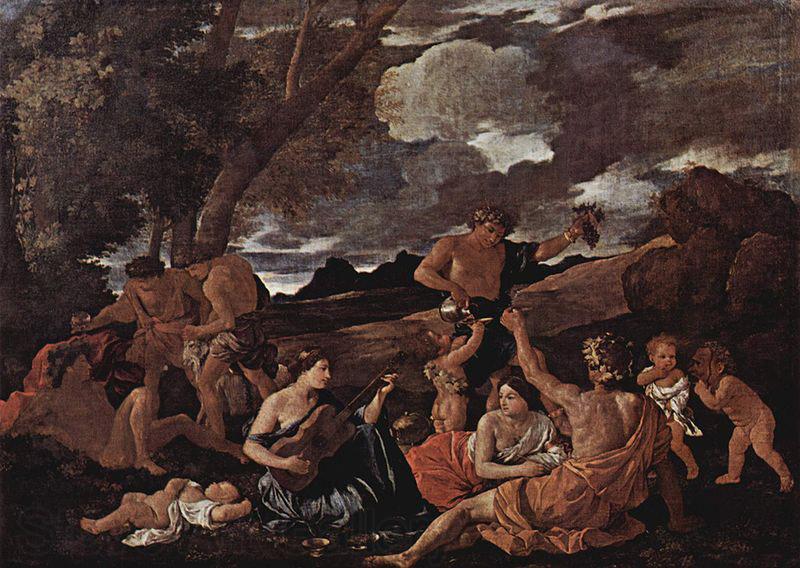 Nicolas Poussin Bacchanal with a Lute-Player Spain oil painting art